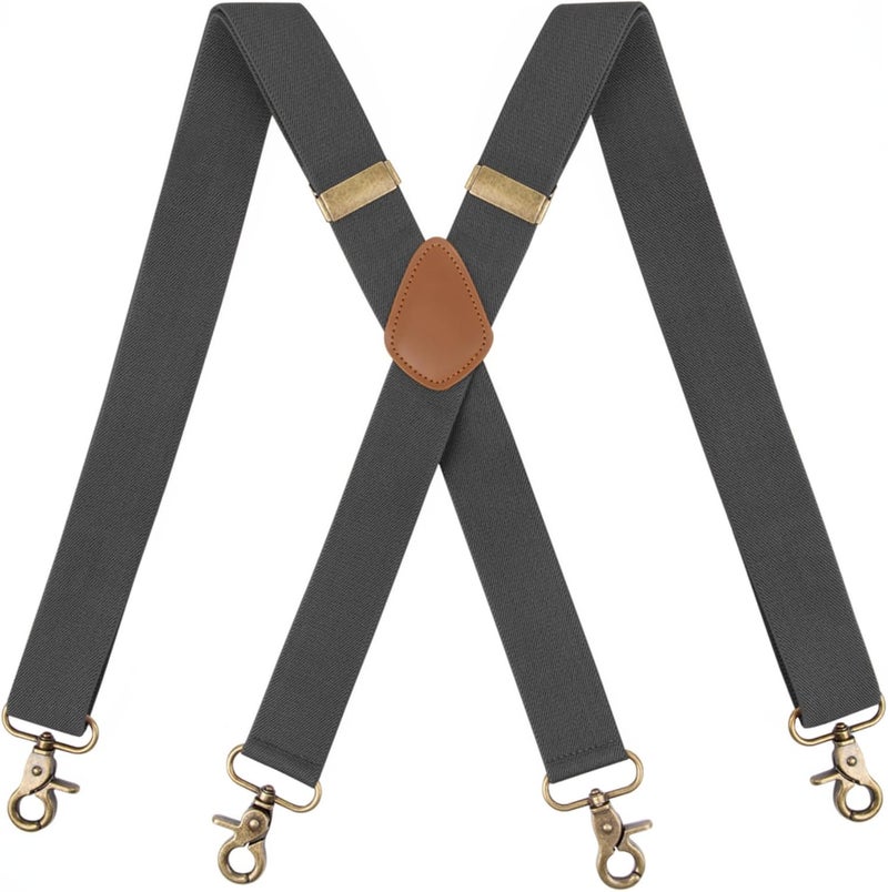 Fasker Suspenders for Men Heavy Duty 1.4 Inch Adjustable Elastic Straps X-Back Mens Suspenders - Image 1